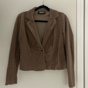 BRIGGS petite size 6p brown suede button jacket